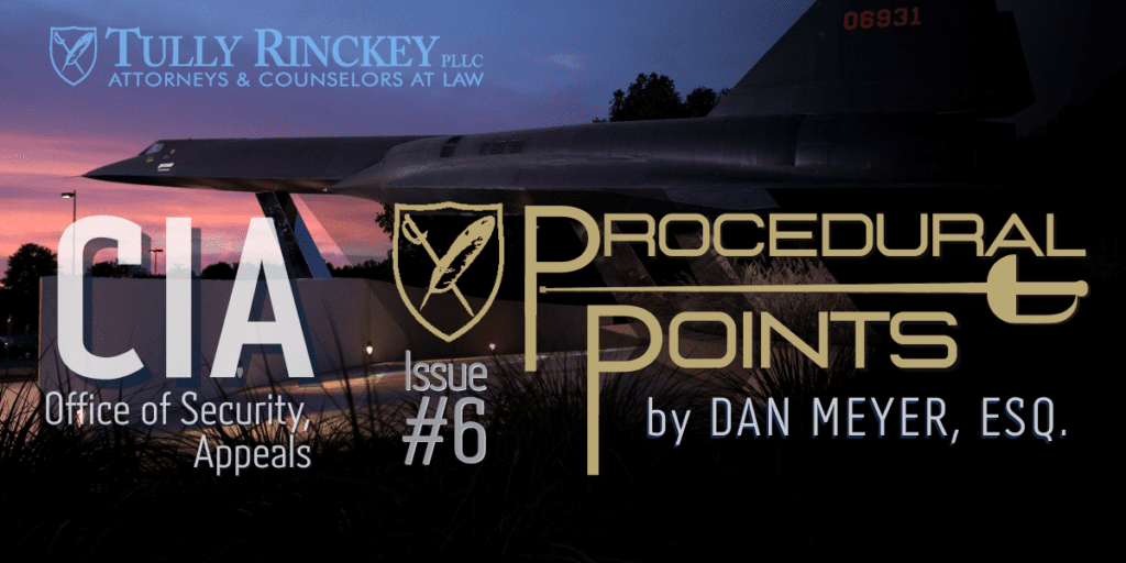 Procedural Points #6 | CIA - Applicants Before Office of Security ...