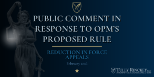 Public Comment on OPM's Proposed Rule "Reduction in Force Appeals"