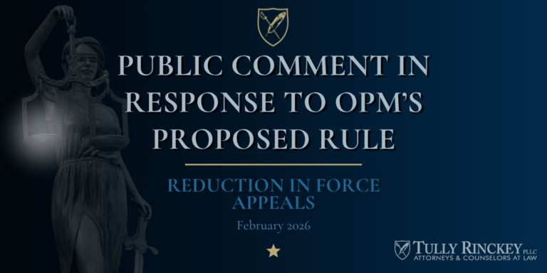 Public Comment on OPM's Proposed Rule "Reduction in Force Appeals"