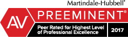 AV Preeminent - Peer Rated for Highest Level of Professional Excellence