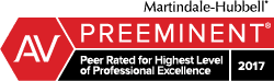 AV Preeminent - Peer Rated for Highest Level of Professional Excellence